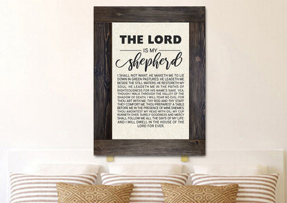 Crate Border & Psalm 23 [Kjv] The Lord Is My Shepherd Canvas Wall Art