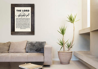Crate Border & Psalm 23 [Kjv] The Lord Is My Shepherd Canvas Wall Art
