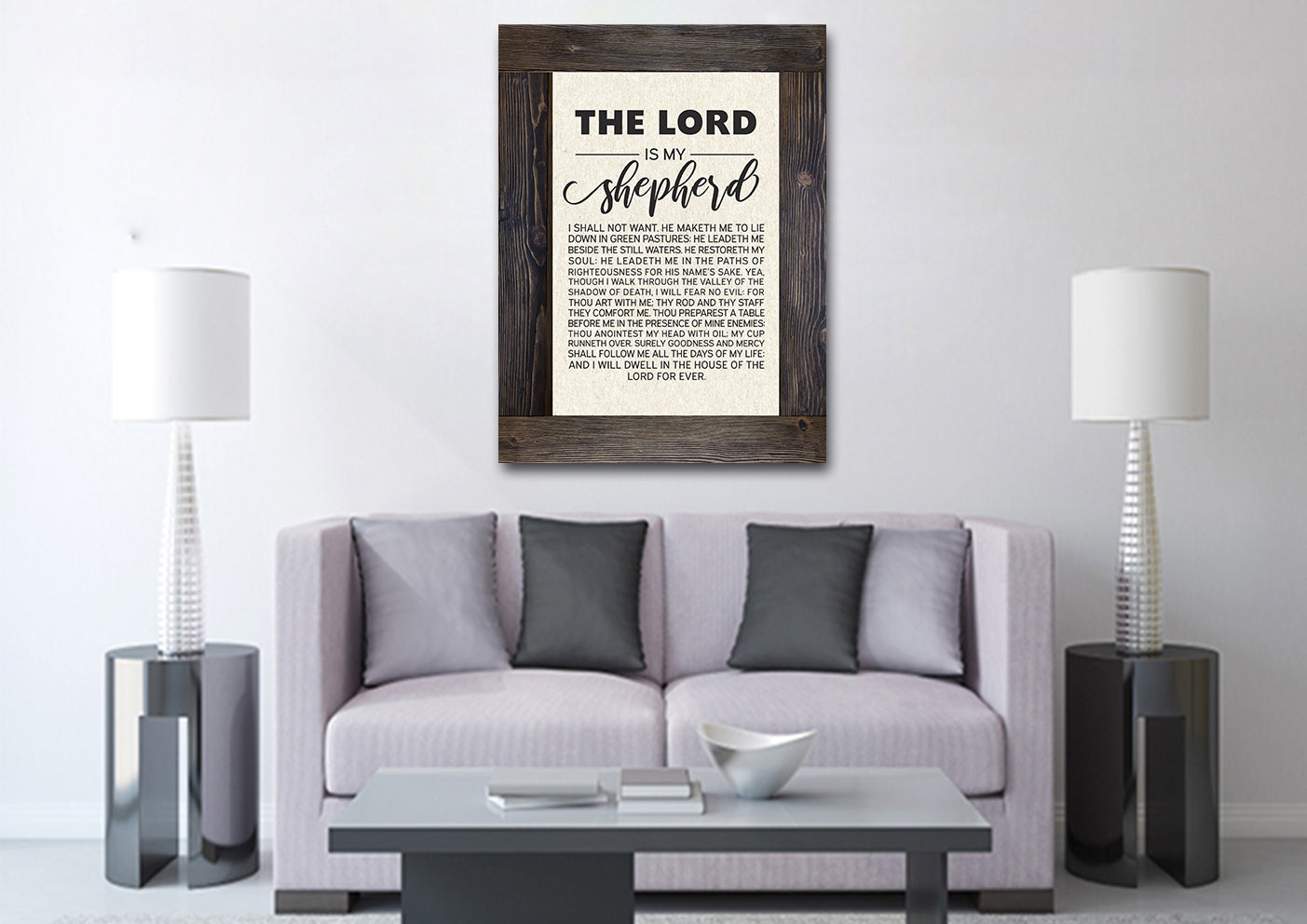 Crate Border & Psalm 23 [Kjv] The Lord Is My Shepherd Canvas Wall Art