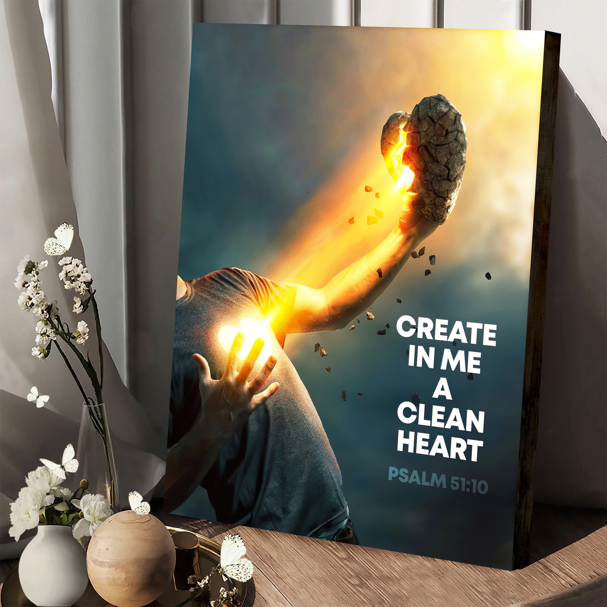 Creat In Me A Clean Heart Psalm 51 10 Wall Art Canvas - Painting On Canvas