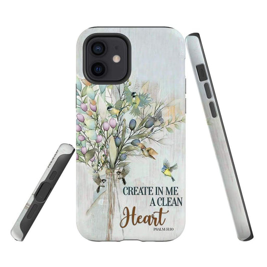 Create In Me A Clean Heart Psalm 5110 Bible Verse Phone Case - Scripture Phone Cases - Iphone Cases Christian