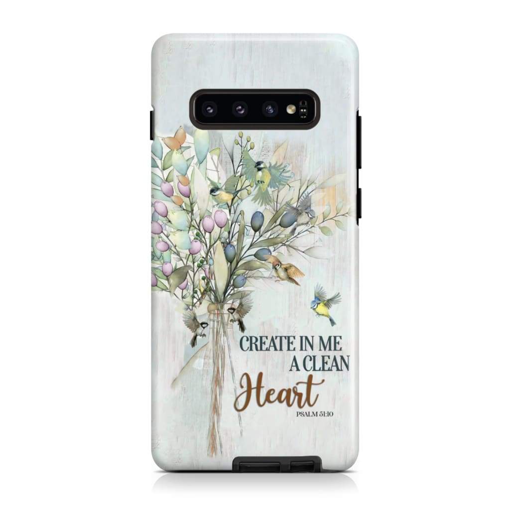 Create In Me A Clean Heart Psalm 5110 Bible Verse Phone Case - Scripture Phone Cases - Iphone Cases Christian