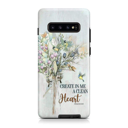 Create In Me A Clean Heart Psalm 5110 Bible Verse Phone Case - Scripture Phone Cases - Iphone Cases Christian