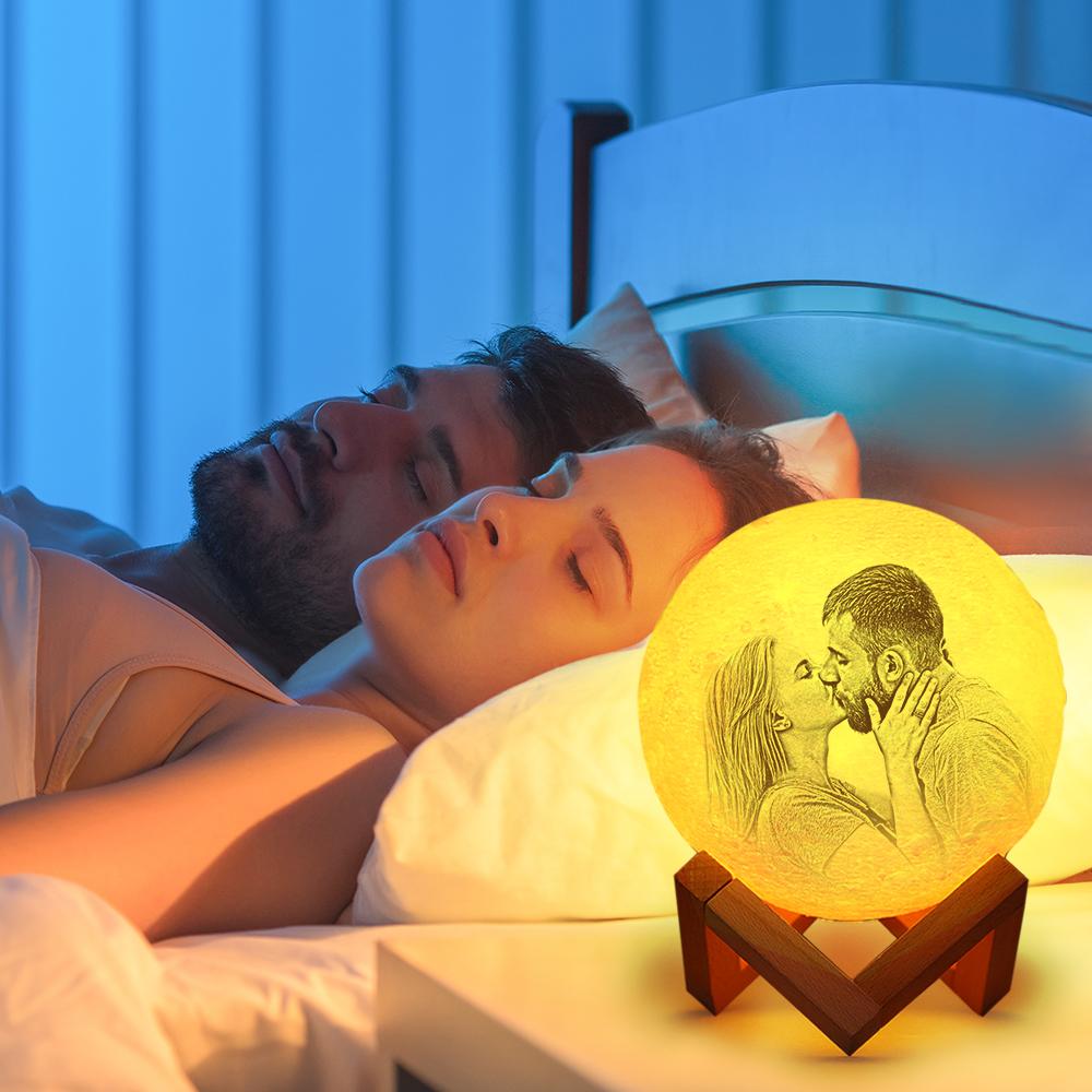 Creative 3D Print Photo Moon Lamp Personalized Engraved Moon Lamp - Gift For Couples - Customized Valentine Gift