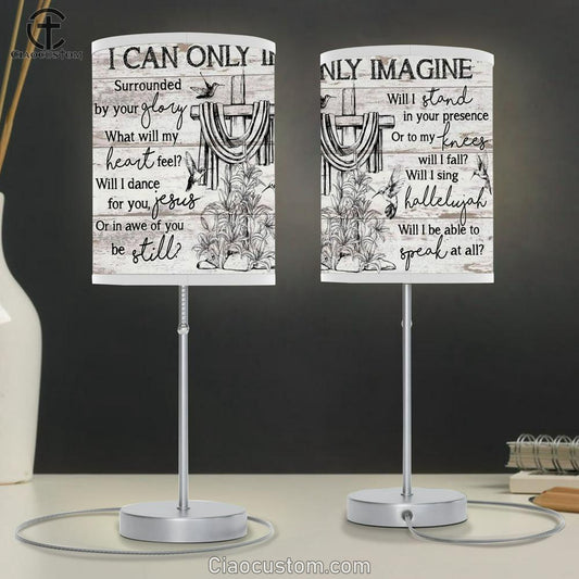 Cross Black And White Drawing I Can Only Imagine Table Lamp