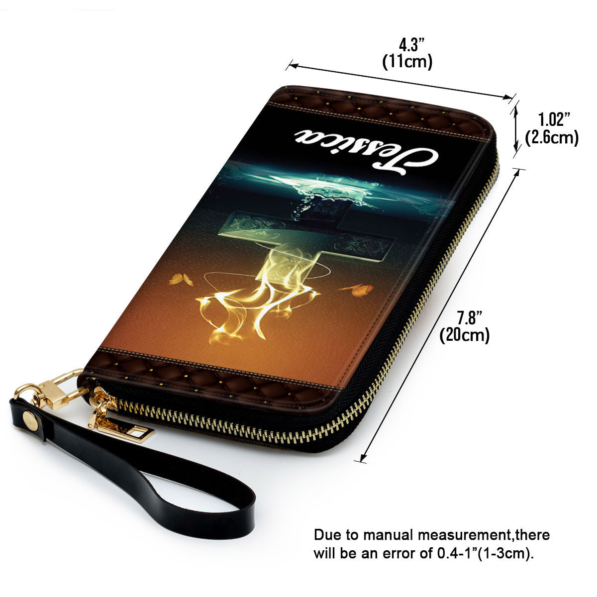 Cross Christ Gifts For Women Of God The Lord Is The Stronghold Of My Life Clutch Purse For Women - Personalized Name - Christian Gifts For Women