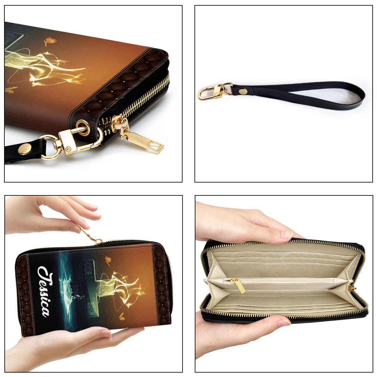 Cross Christ Gifts For Women Of God The Lord Is The Stronghold Of My Life Clutch Purse For Women - Personalized Name - Christian Gifts For Women