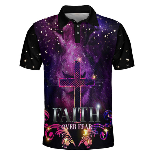 Cross Faith Over Fear Polo Shirt - Christian Shirts & Shorts