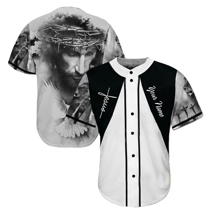 Cross, God, Dove Baseball Jersey - Jesus Custom Printed Baseball Jersey Shirt For Men Women