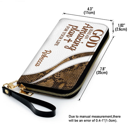 Cross God Has An Amazing Plan For Your Life Clutch Purse For Women - Personalized Name - Christian Gifts For Women