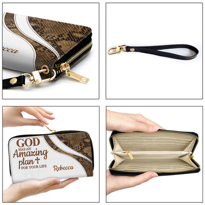 Cross God Has An Amazing Plan For Your Life Clutch Purse For Women - Personalized Name - Christian Gifts For Women