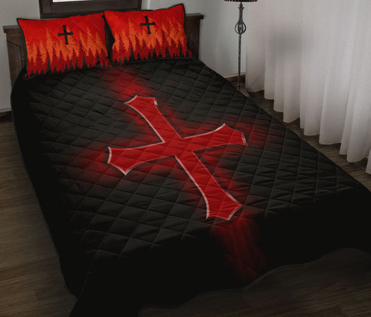 Cross Jesus Quilt Bedding Set - Christian Bedding Sets