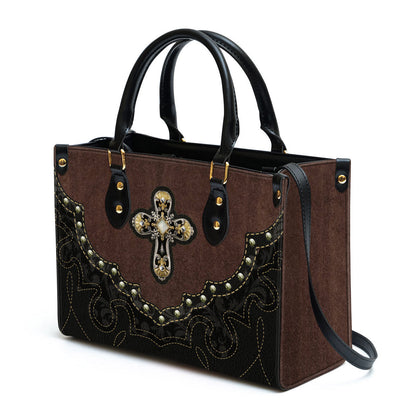 Cross Leather Handbag 2 - Religious Gifts For Women - Women Pu Leather Bag