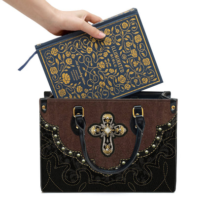 Cross Leather Handbag 2 - Religious Gifts For Women - Women Pu Leather Bag