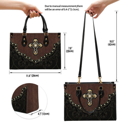 Cross Leather Handbag 2 - Religious Gifts For Women - Women Pu Leather Bag
