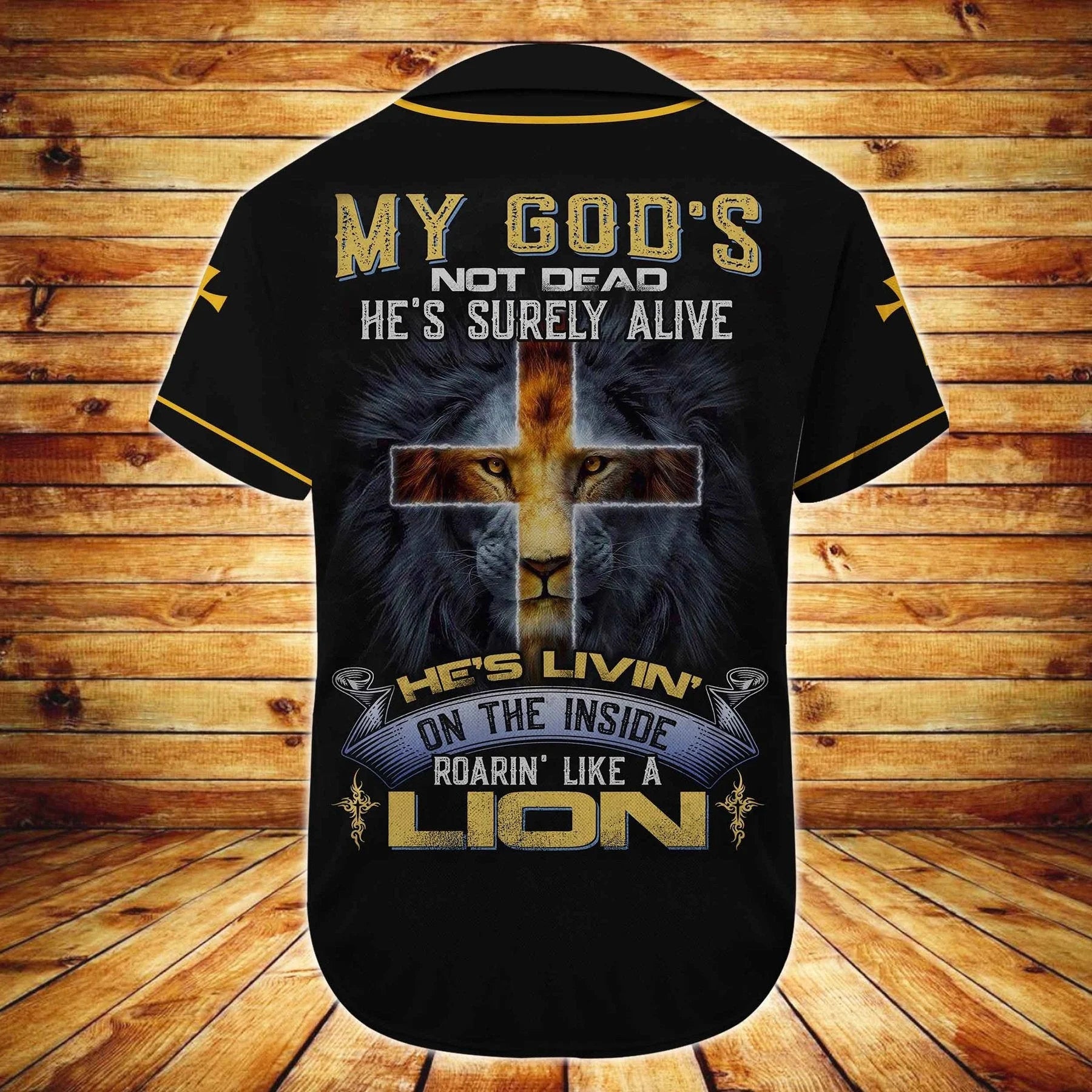 Cross, Lion Baseball Jersey - My God's not dead Custom Baseball Jersey Shirt For Men Women