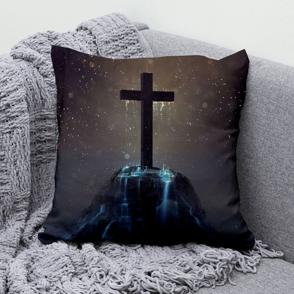 Cross On The Hill Christian Pillow - Christian Home Decor