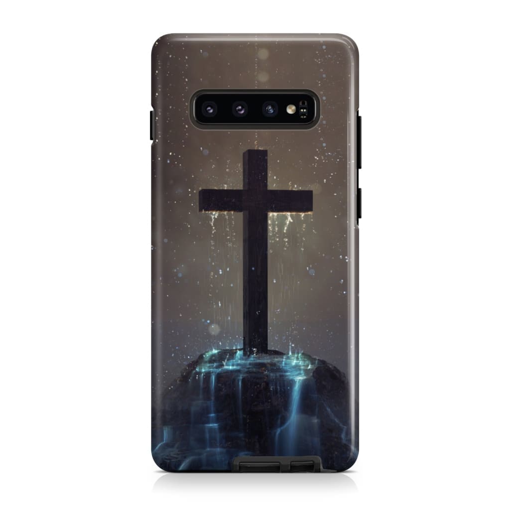 Cross On The Hill Phone Case - Christian Phone Case - Bible Verse Phone Cases Samsung