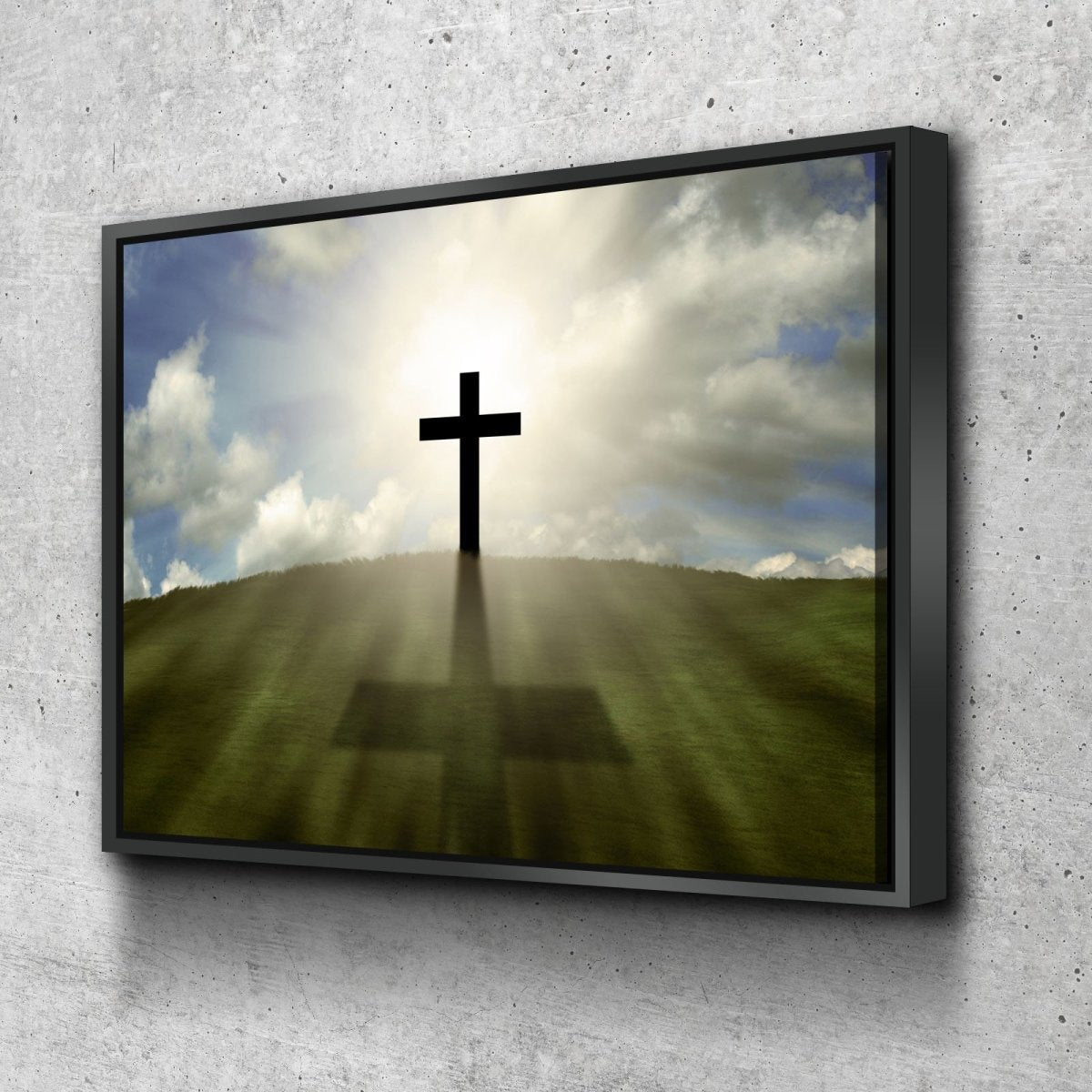 Cross On The Hill Wall Art - Christian Canvas Wall Art