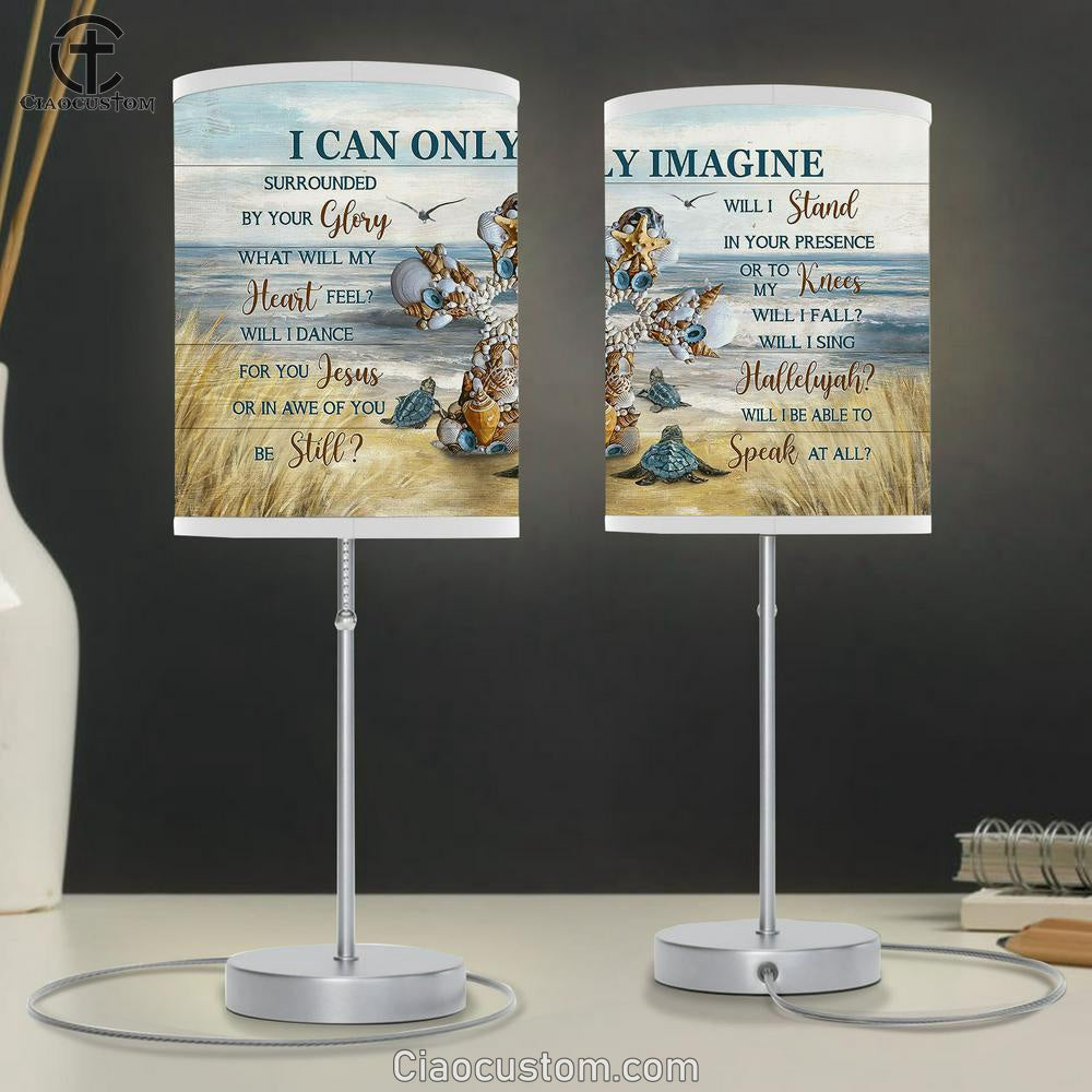 Cross Sea Turtle Seagull I Can Only Imagine Table Lamp For Bedroom - Bible Verse Table Lamp - Religious Room Decor