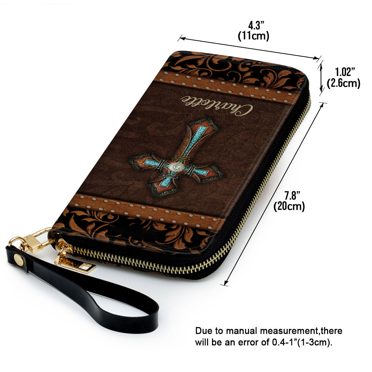 Cross Symbol Clutch Purse For Women - Personalized Name - Christian Gifts For Women