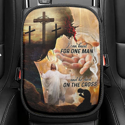 Cross Symbol, Pray For Healing, Take My Hand, Jesus I Can Kneel For One Man Car Center Console Cover, Jesus Armrest Seat Cover, Bible Seat Box Cover