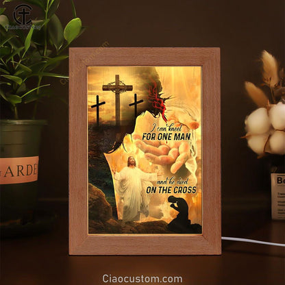 Cross Symbol, Pray For Healing, Take My Hand, Jesus I Can Kneel For One Man Frame Lamp