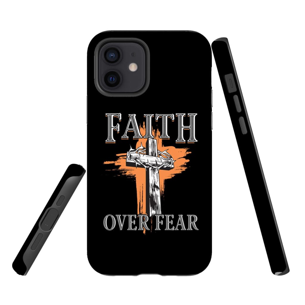 Cross With Crown Of Thorns - Faith Over Fear Phone Case - Bible Verse Phone Cases Samsung