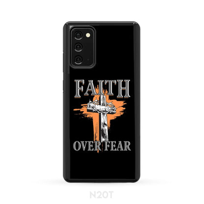 Cross With Crown Of Thorns - Faith Over Fear Phone Case - Bible Verse Phone Cases Samsung