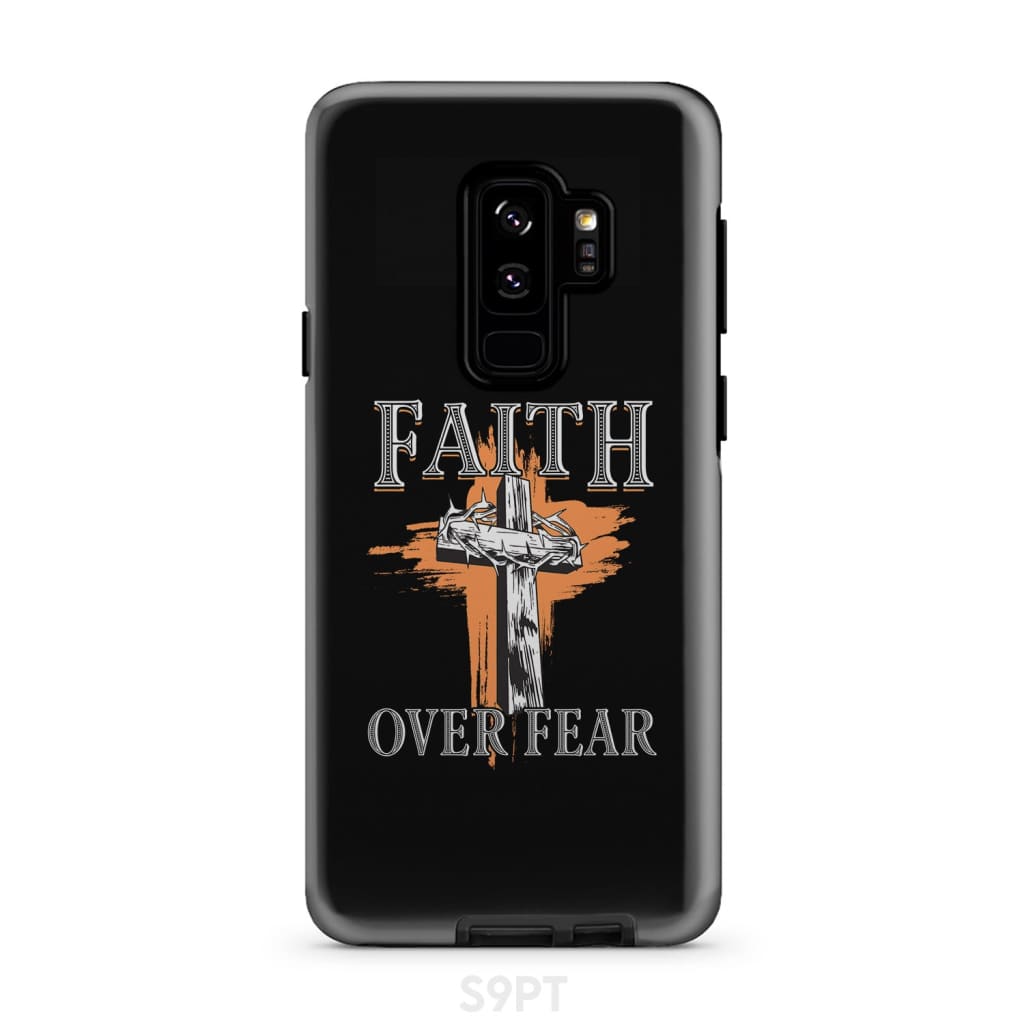 Cross With Crown Of Thorns - Faith Over Fear Phone Case - Bible Verse Phone Cases Samsung