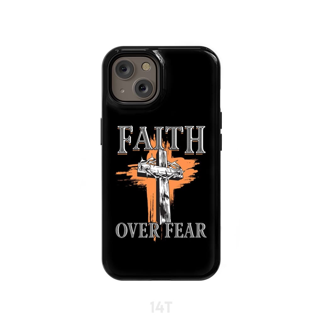 Cross With Crown Of Thorns - Faith Over Fear Phone Case - Bible Verse Phone Cases Samsung