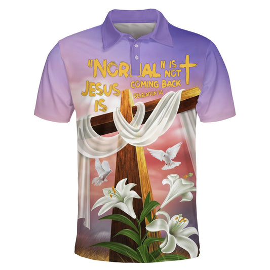 Cross With Lily Polo Shirt - Christian Shirts & Shorts