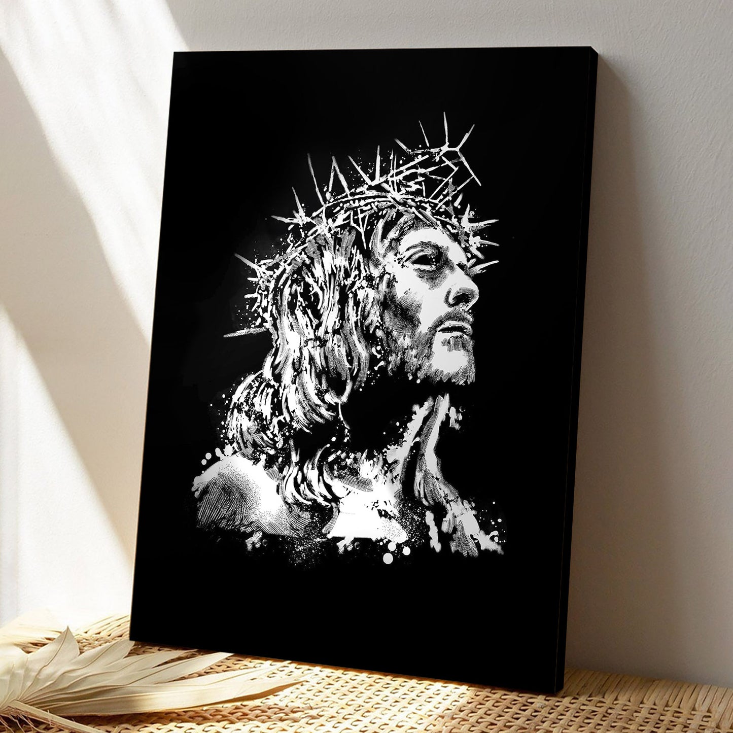 Black And White Crown - Jesus Canvas Poster - Jesus Wall Art - Christ Pictures - Christian Canvas Prints - Faith Canvas - Gift For Christian - Ciaocustom