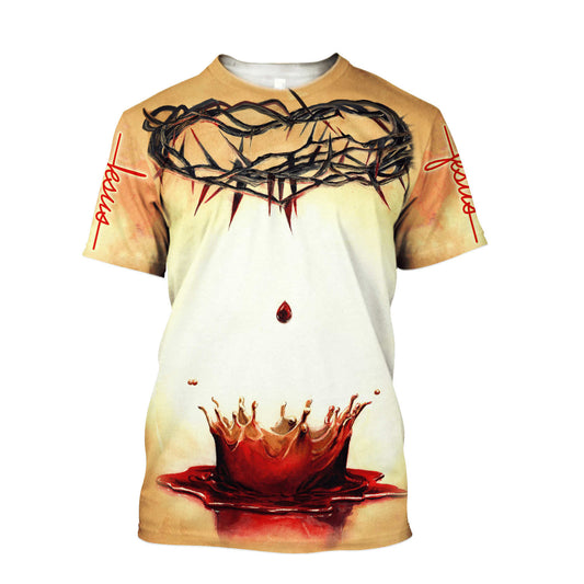 Crown Of Thorn Jesus Unisex Shirts - Christian 3d Shirts For Men Women
