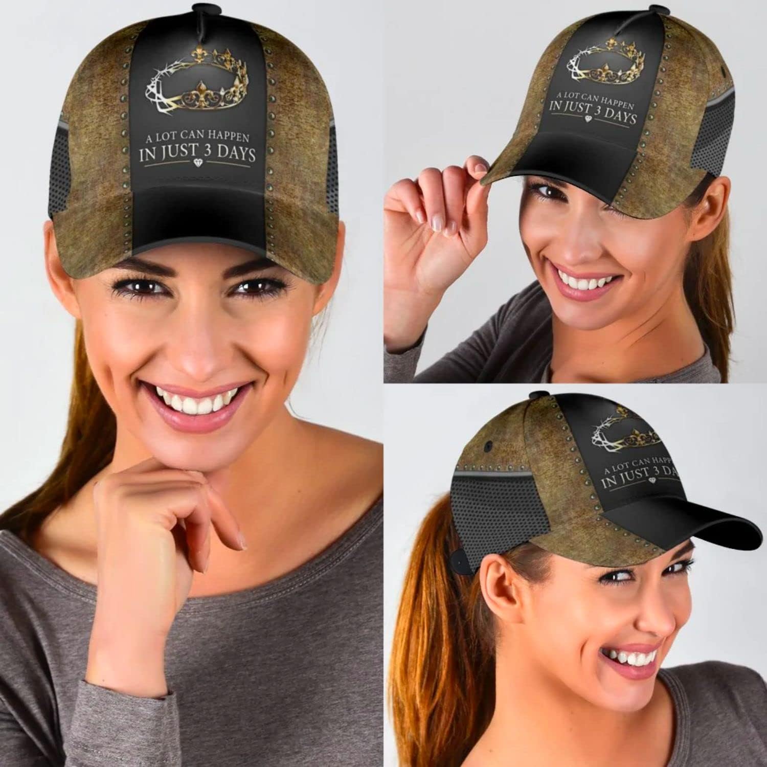 Crown Of Thorns A Lot Can Happen In 3 Days Baseball Cap - Christian Hats for Men and Women
