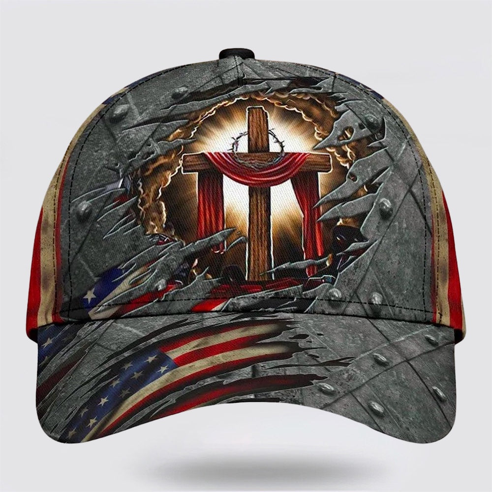 Crown Of Thorns Cross Scarf Baseball Cap - Christian Hats for Men and Women