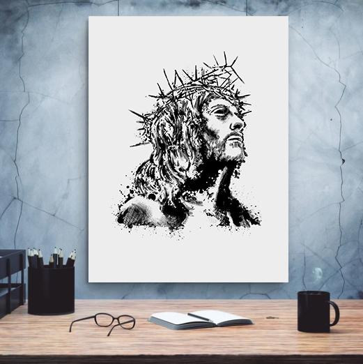 Crown Of Thorns Pictures - Jesus Christ Canvas - Religious Canvas Art - Christian Canvas Wall Art - Ciaocustom