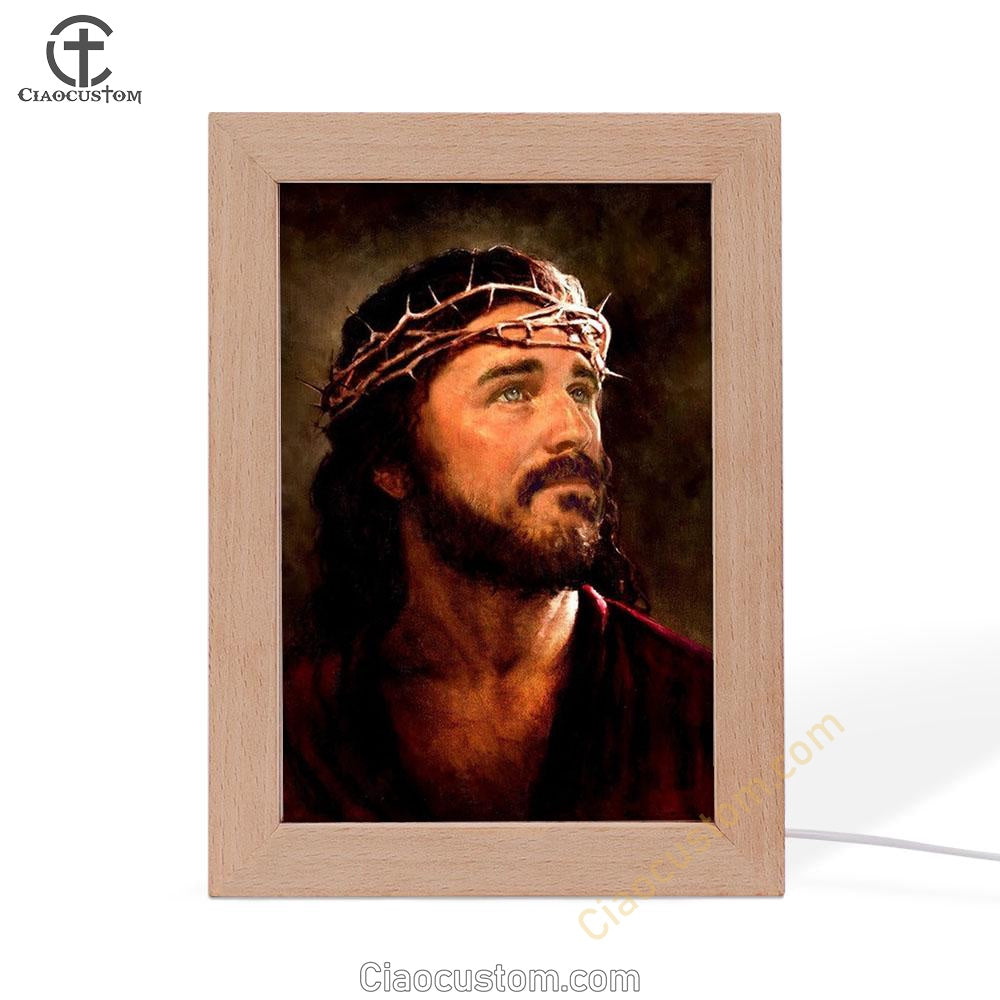 Crown Of Thorns, Stunning Jesus Artwork, Jesus Painting Frame Lamp