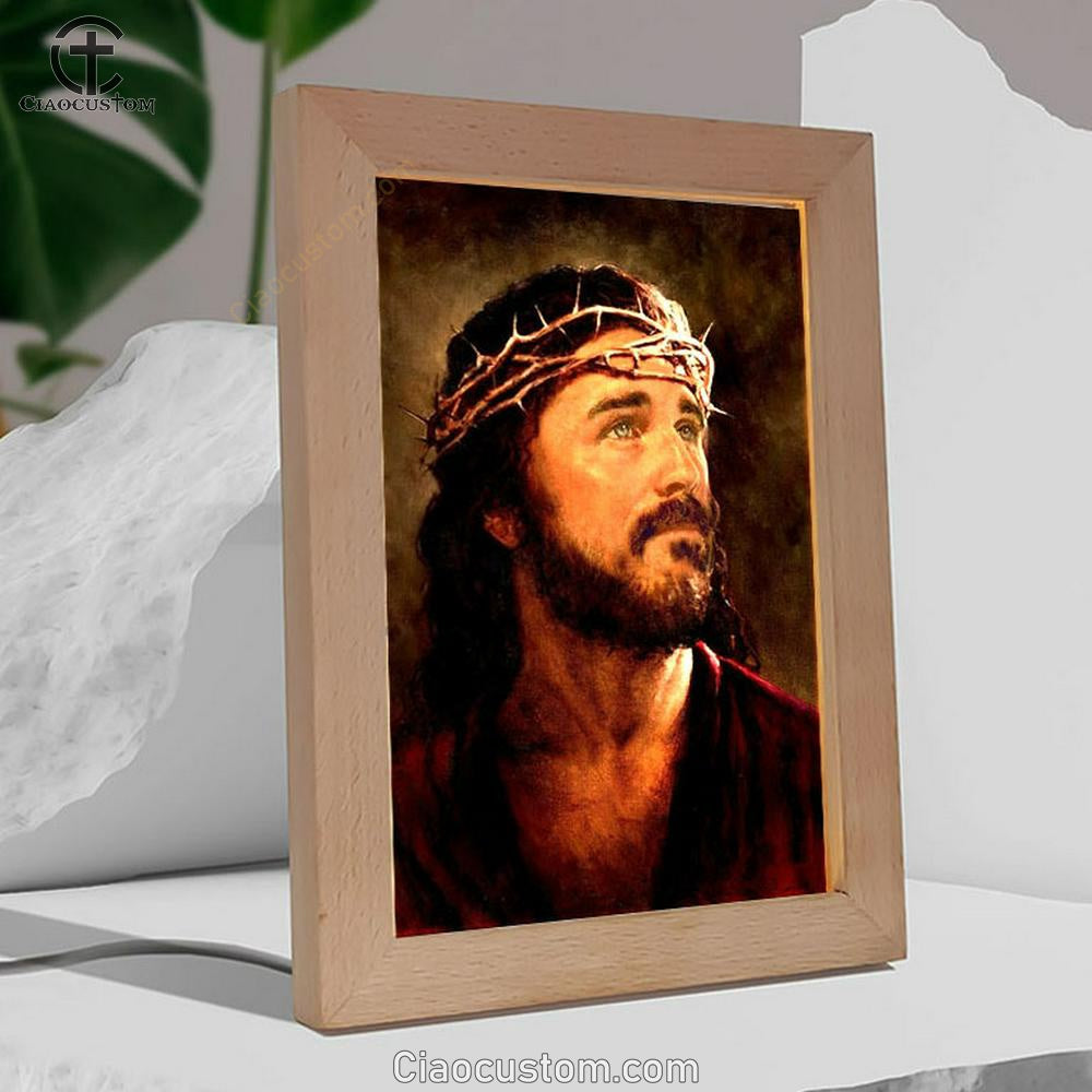 Crown Of Thorns, Stunning Jesus Artwork, Jesus Painting Frame Lamp