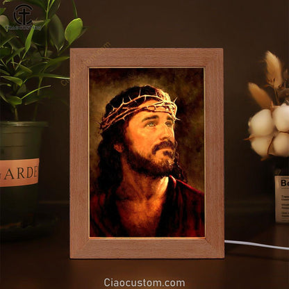 Crown Of Thorns, Stunning Jesus Artwork, Jesus Painting Frame Lamp