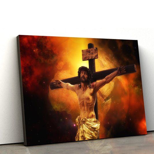 Crucifixion Of Jesus Christ On The Cross - Jesus Canvas Wall Art - Christian Wall Art