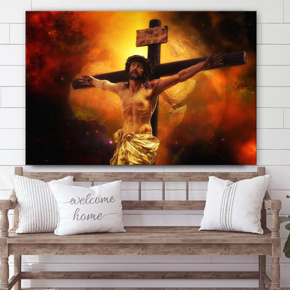 Crucifixion Of Jesus Christ On The Cross - Jesus Canvas Wall Art - Christian Wall Art