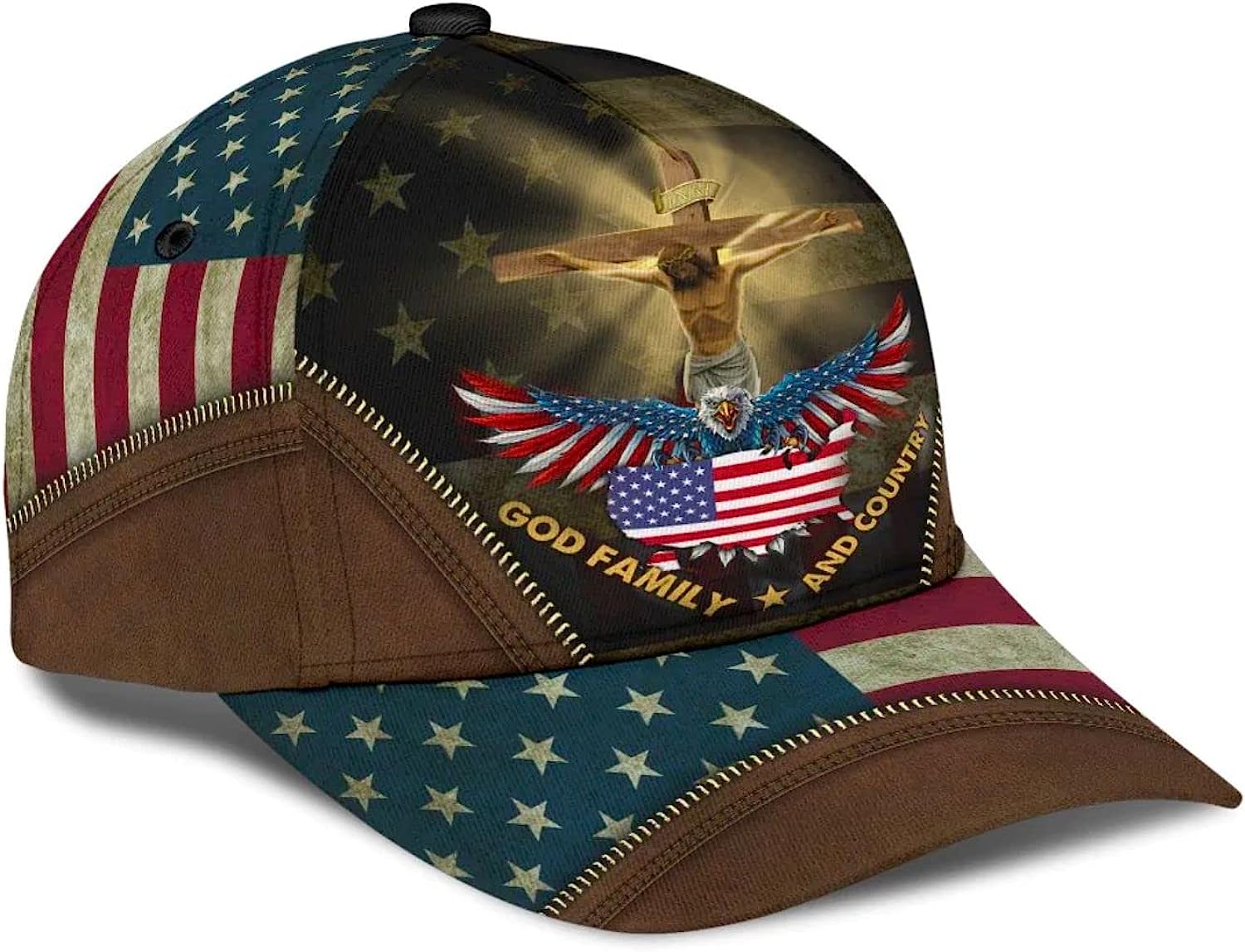 Crucifixion Of Jesus God Family And Country Baseball Cap - Christian Hats for Men and Women
