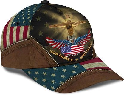 Crucifixion Of Jesus God Family And Country Baseball Cap - Christian Hats for Men and Women
