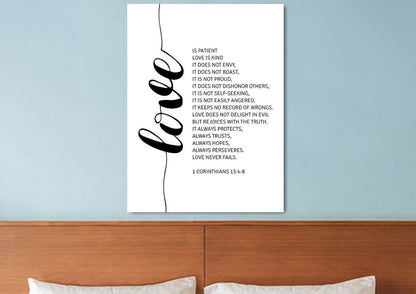 Cursive Love & 1 Corinthians 131 Canvas Wall Art