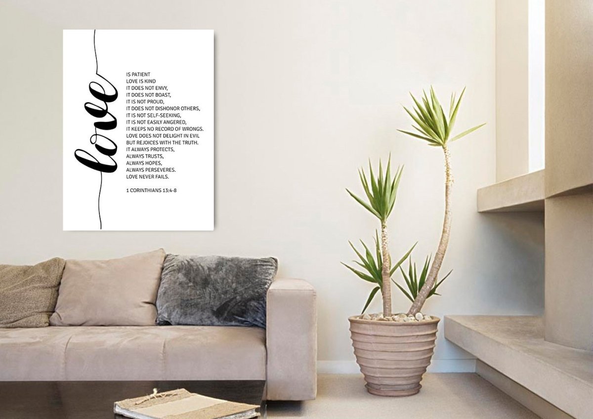 Cursive Love & 1 Corinthians 131 Canvas Wall Art