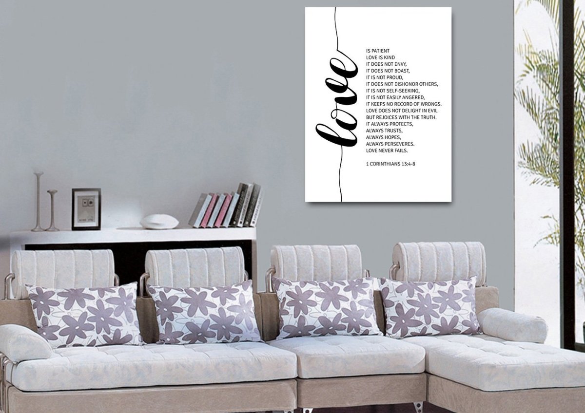 Cursive Love & 1 Corinthians 131 Canvas Wall Art