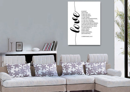 Cursive Love & 1 Corinthians 131 Canvas Wall Art