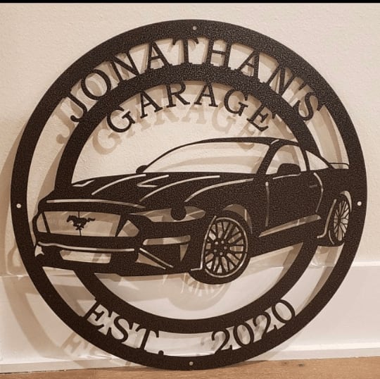 Custom 2000's Mustang Sports Car Metal Sign - Garage Decorations - Car Sign - Metal Car Garage Wall Art - Cut Metal Sign