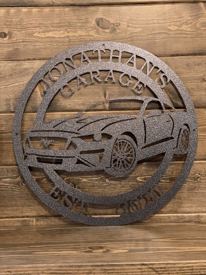 Custom 2000's Mustang Sports Car Metal Sign - Garage Decorations - Car Sign - Metal Car Garage Wall Art - Cut Metal Sign